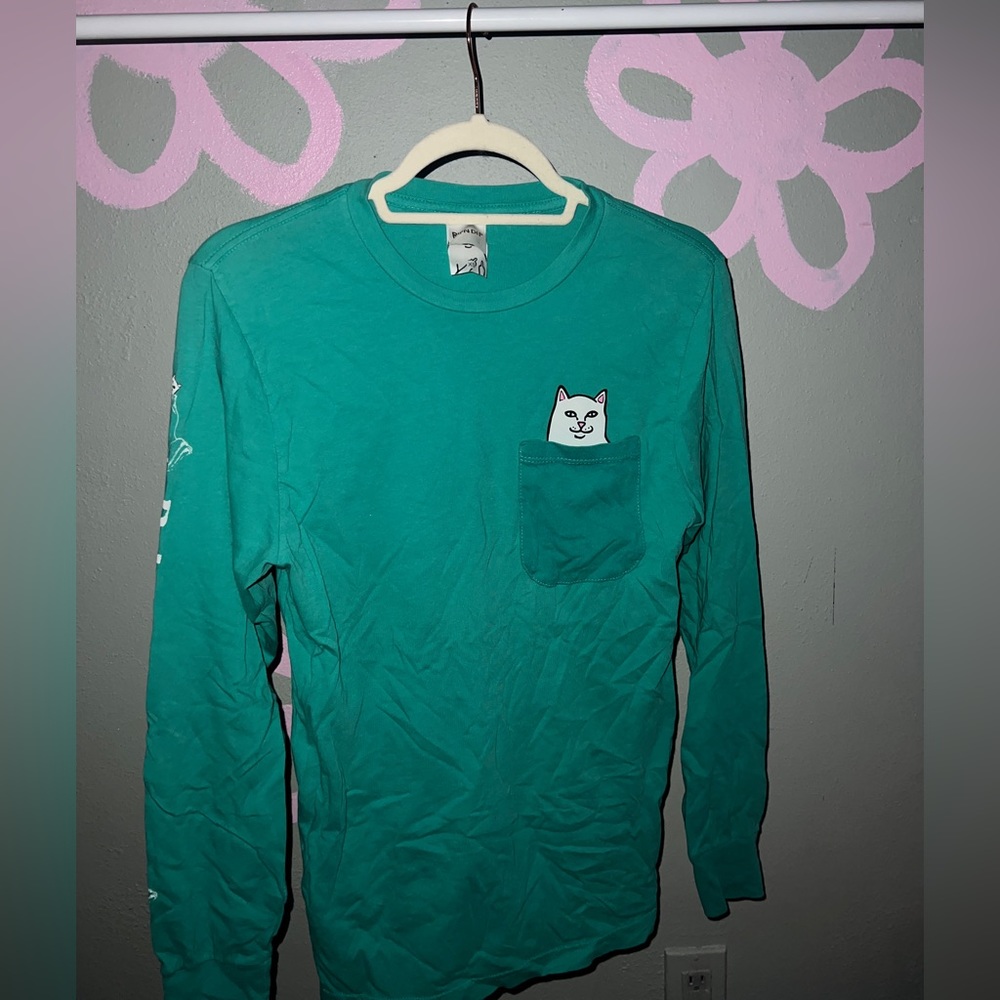 Rip and dip long sleeve tee shirt